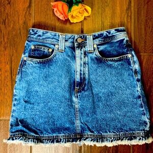 Alessandra Rich Denim High Rise Mini Skirt